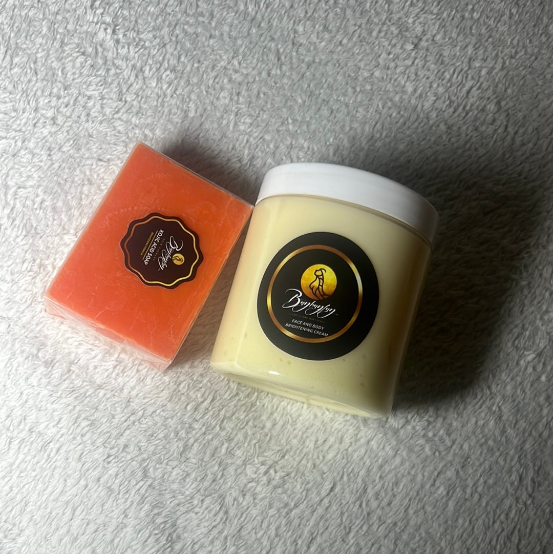 Brightening cream and Kojic soap combo