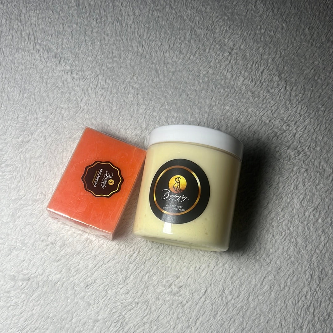 Brightening cream and Kojic soap combo